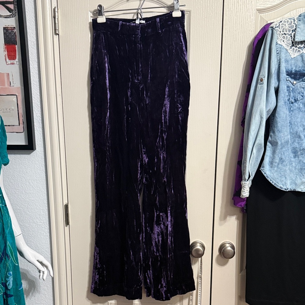 & Other Stories Velvet Cord Kick Flare‎ Trousers Whimsigoth Boho Retro Gothic - Picture 2 of 5